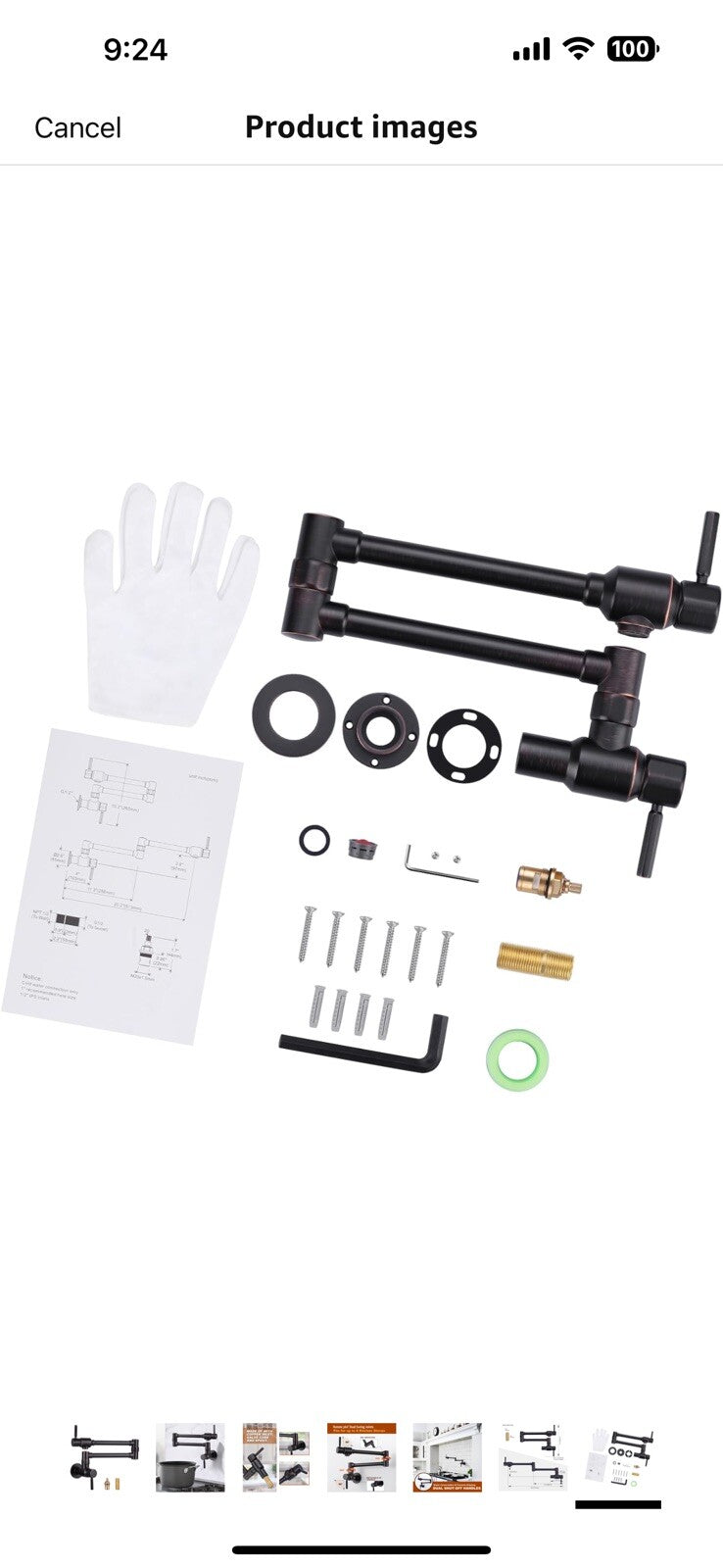 ALEASHA Solid Brass Made Oil Rubbed Bronze Pot Filler Faucet, Wall Mount Fauc...