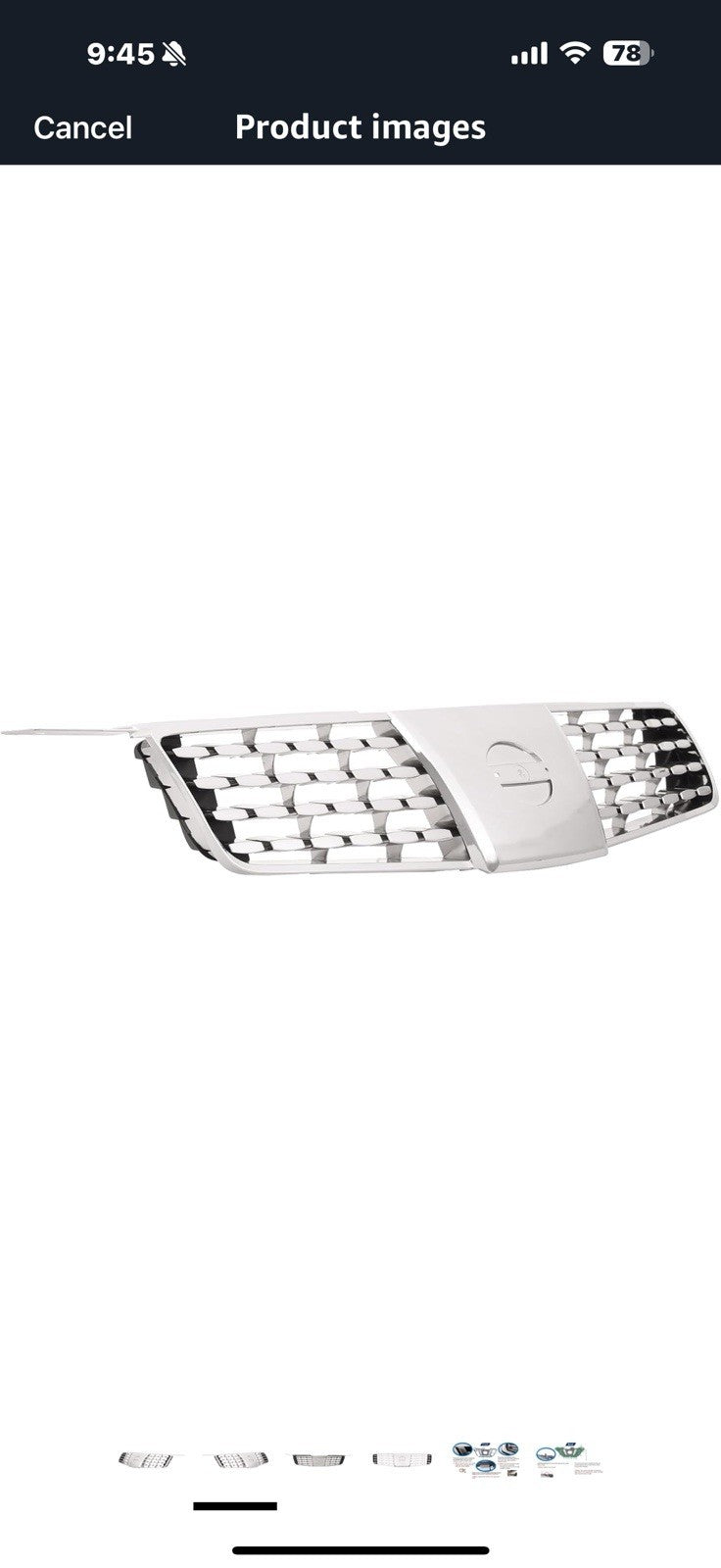 Chrome Front Grille Compatible with 2004-2006 Nissan Maxima, ABS Replacement