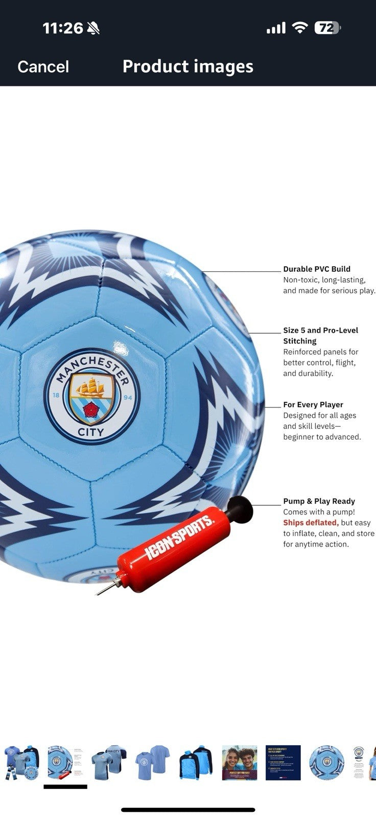 Icon Sports Manchester City Ultimate Fan Pack – Official Licensed XL
