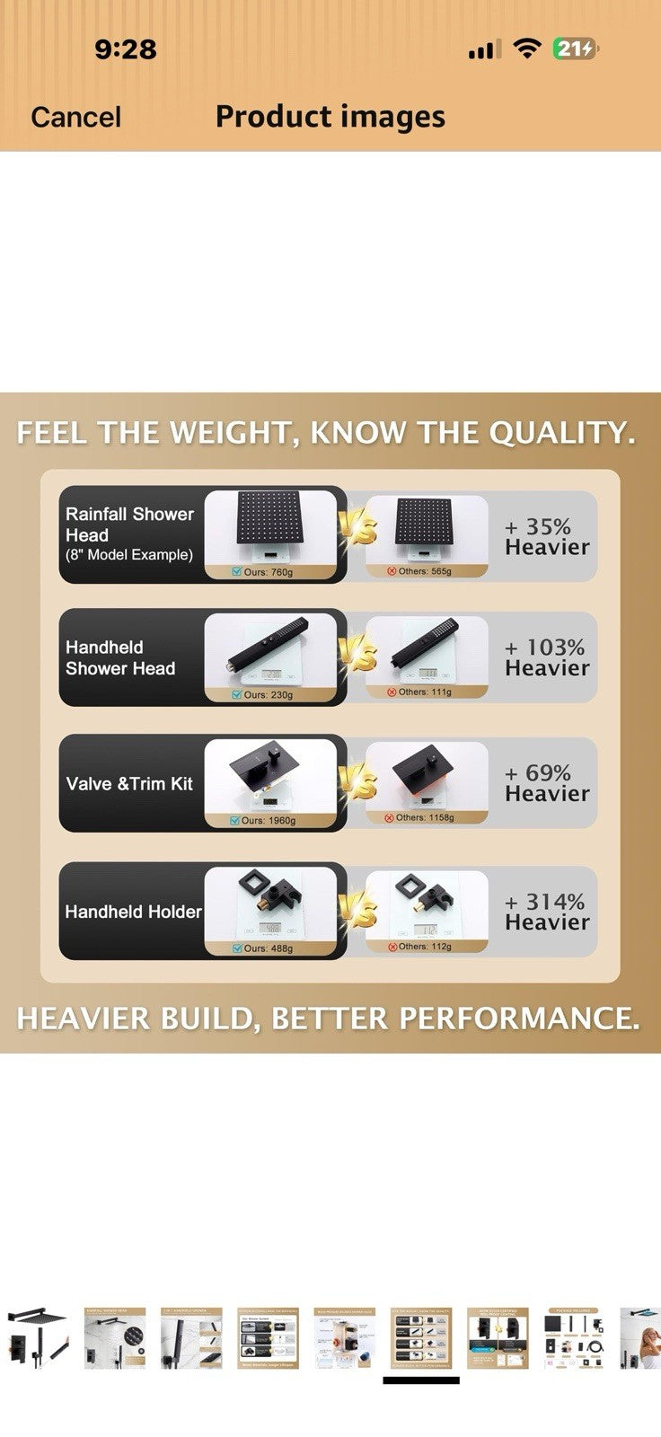 Rainfall Shower System Set, 12'' Matte Black Wall Mounted Square 