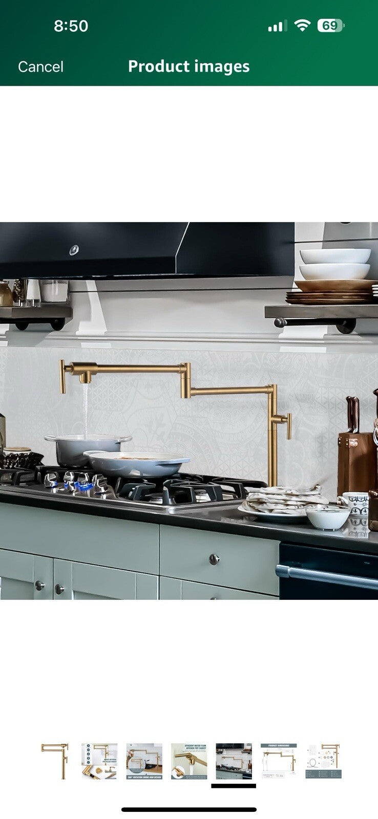 Pot Filler Faucet for Kitchen Sink, Deck Mount Pot Faucets Over Stove
