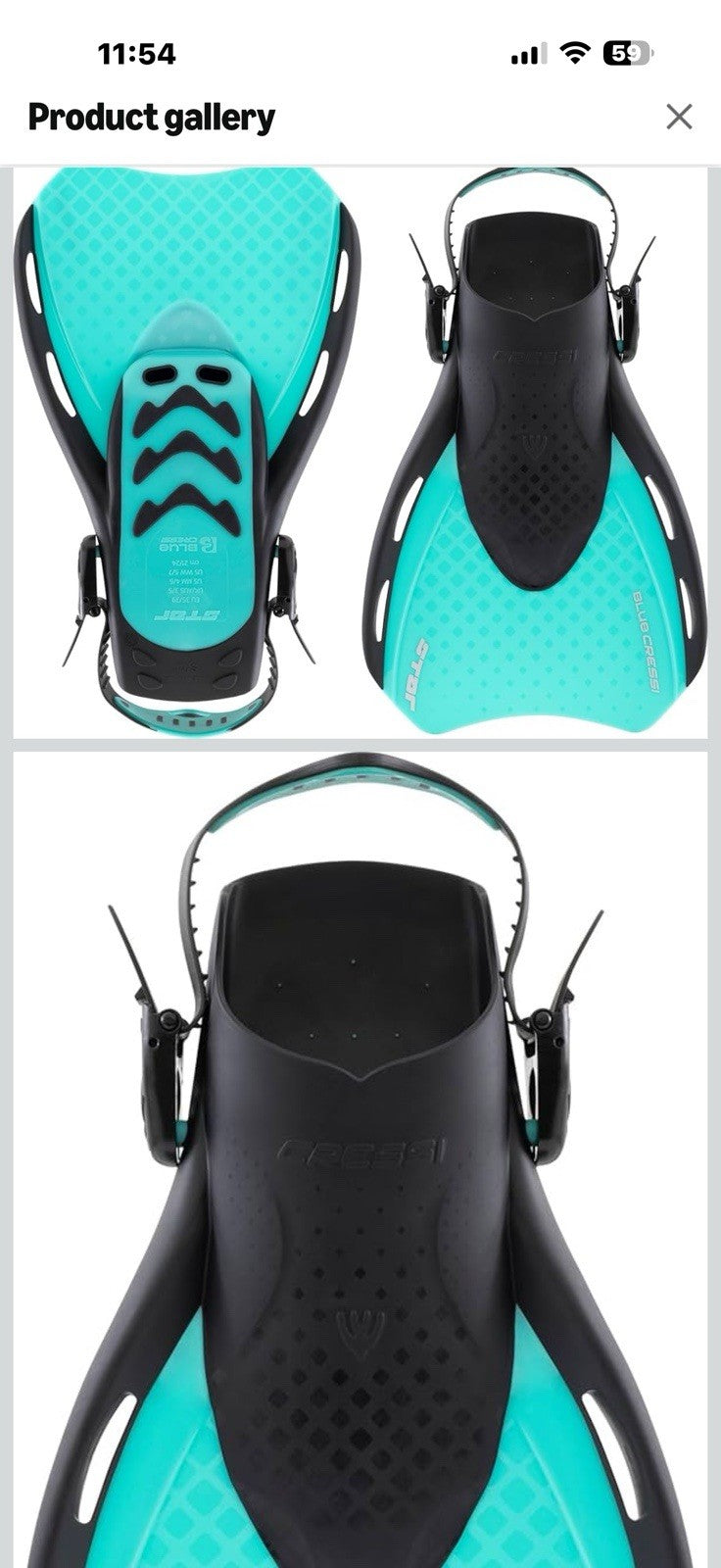 Cressi Star Short Adjustable Open Heel Fins - Light for Travel, Robust and 