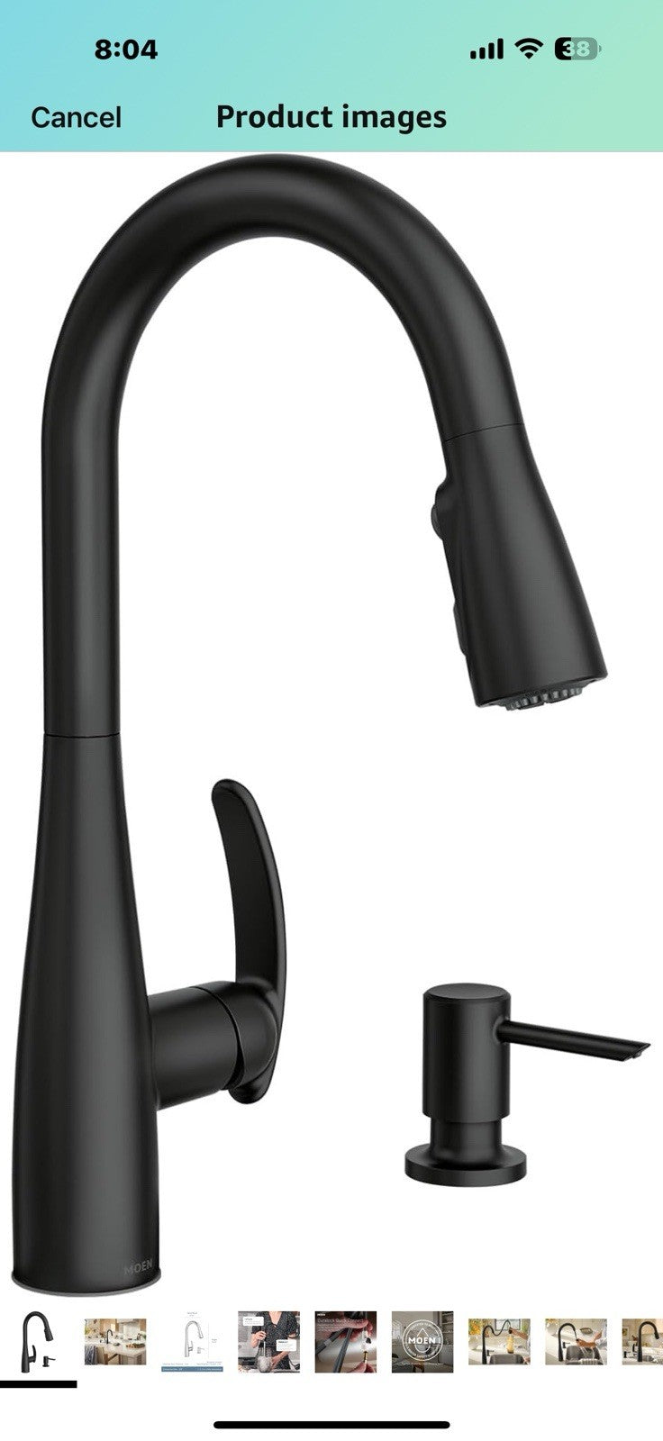Moen Reyes Matte Black One-Handle High Arc Pulldown Kitchen Faucet with