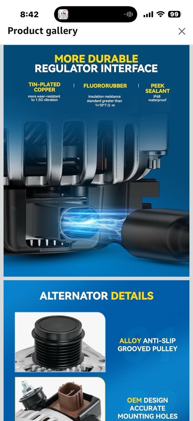 PHILTOP Alternator Compatible With 2005-2014 Volkswagen Jetta 2.5L
