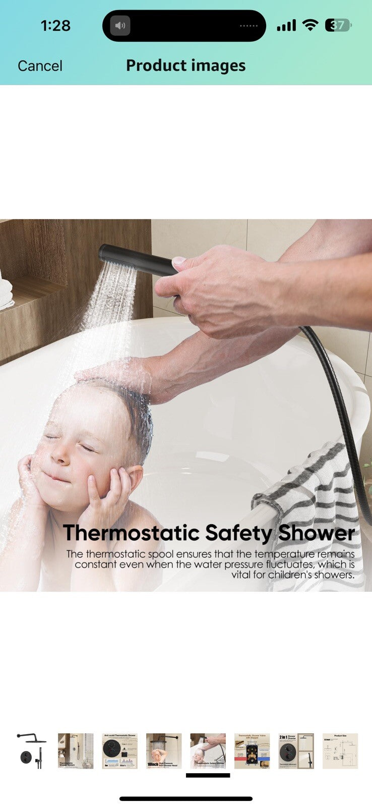 Gabrylly Thermostatic Shower Faucet Set, All Metal Shower System with Anti Scald