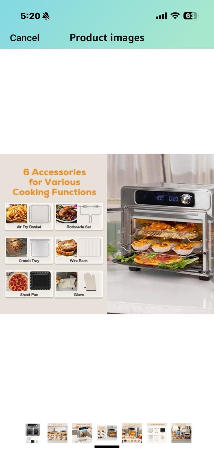 Extra Large French Door Air Fryer Toaster Oven Combo, 24 Cooking 