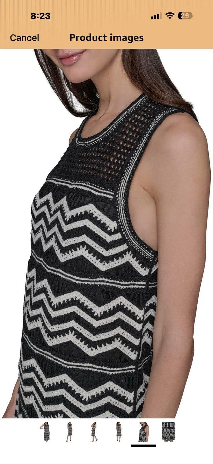 Karl Lagerfeld Womens Soft Everyday Chevron Sweater Dress Large
