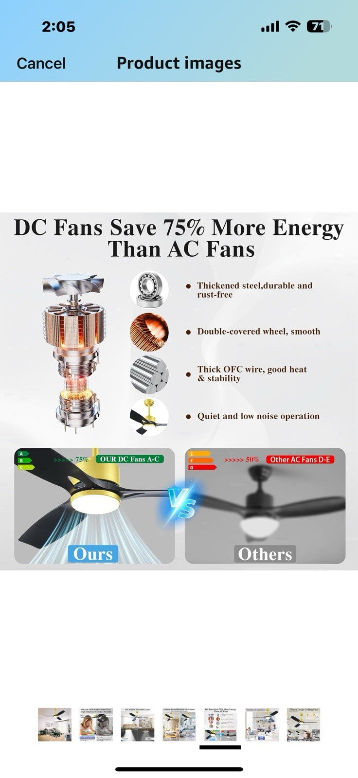 Ceiling Fans with Lights and Remote - 52 Inch Smart App Control Modern Low 