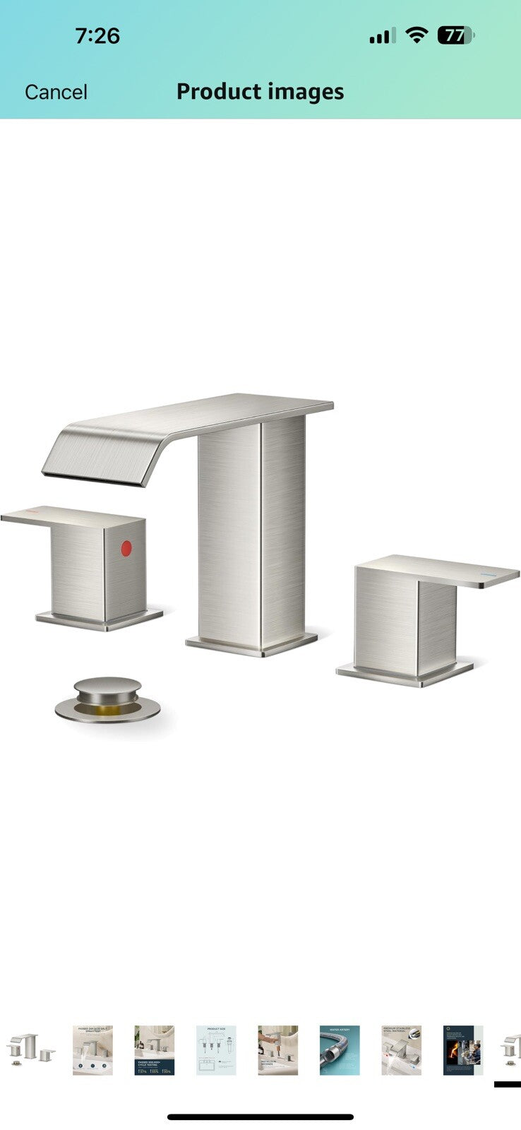 FORIOUS Bathroom Faucets, Brushed Nickel Bathroom Faucet 3 Hole