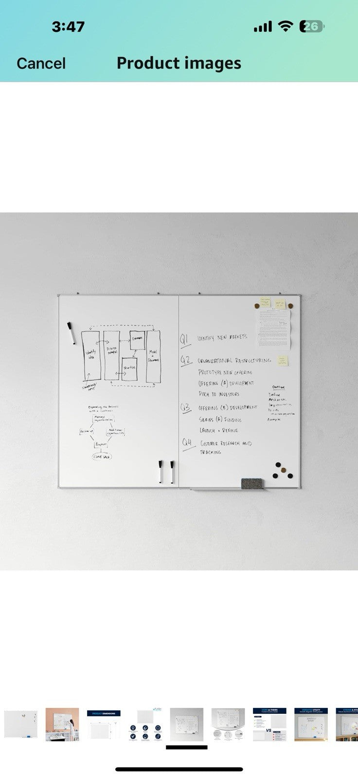 Flash Furniture Hercules Commercial Magnetic Dry Erase Board, Aluminum 