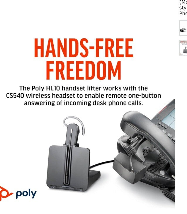 Poly CS540 Wireless DECT Headset with HL10 Lifter (Plantronics)