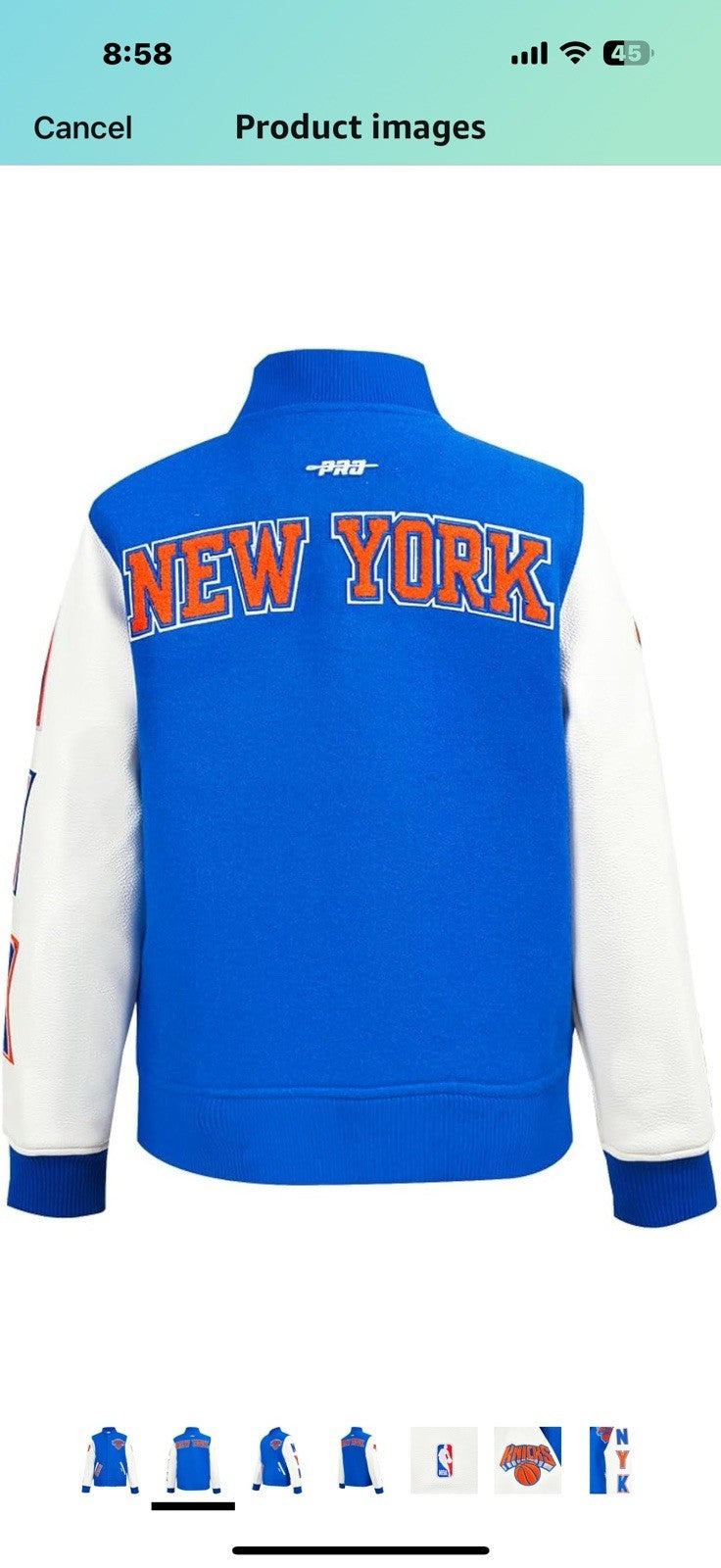 Big Kids NBA Classic Chenille Varsity Jacket X Large 