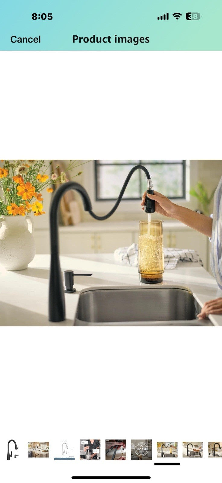 Moen Reyes Matte Black One-Handle High Arc Pulldown Kitchen Faucet with