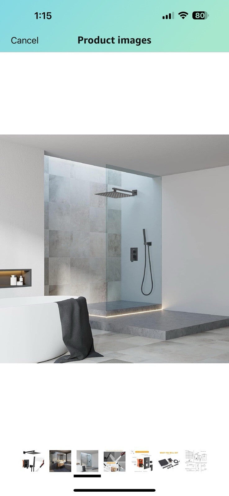 BESy 10 Inch Solid Brass Shower System Fixture High Pressure Mixer Shower Head 