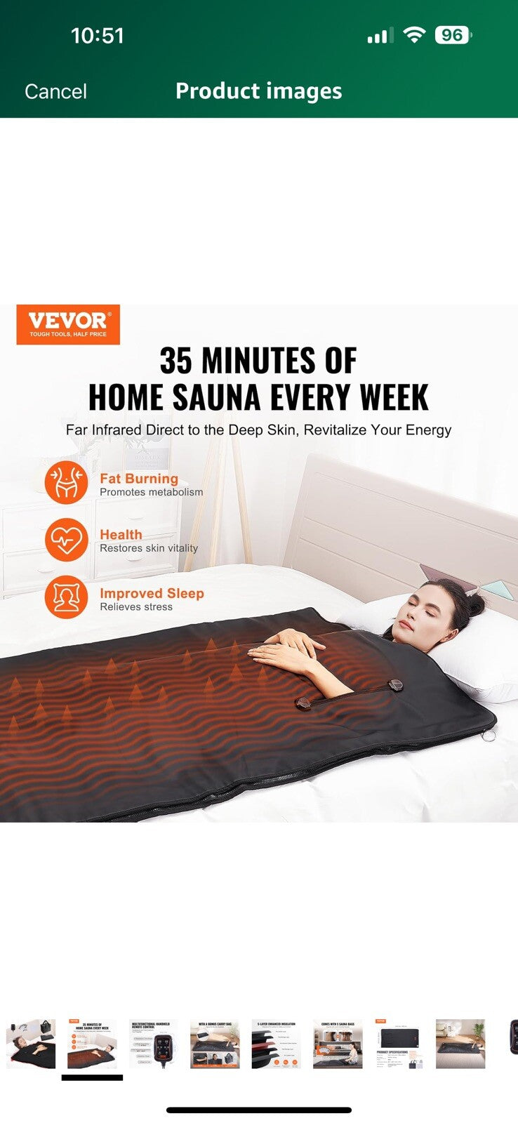 VEVOR Sauna Blanket for Detoxification, Portable Far Infrared Sauna