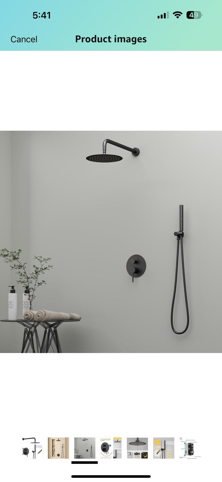 BESy Shower System with 10 Inch Round Rain Shower Head and Handheld Wall