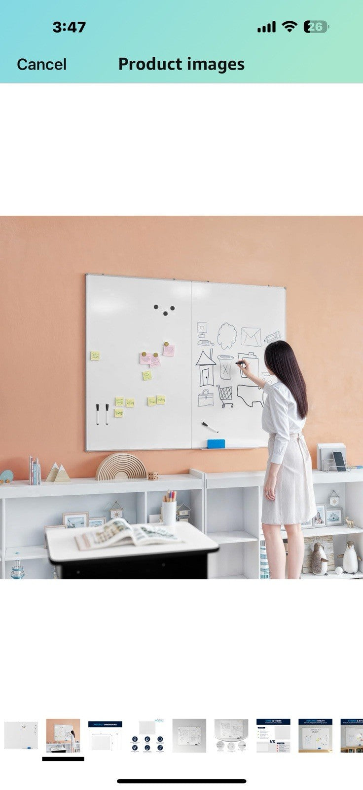 Flash Furniture Hercules Commercial Magnetic Dry Erase Board, Aluminum 