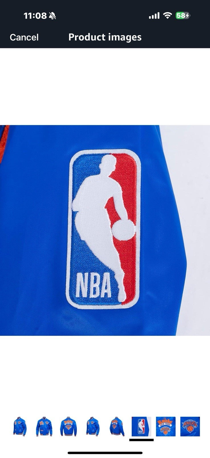 Mens NBA Best Of Satin Jacket New York Knicks Large 