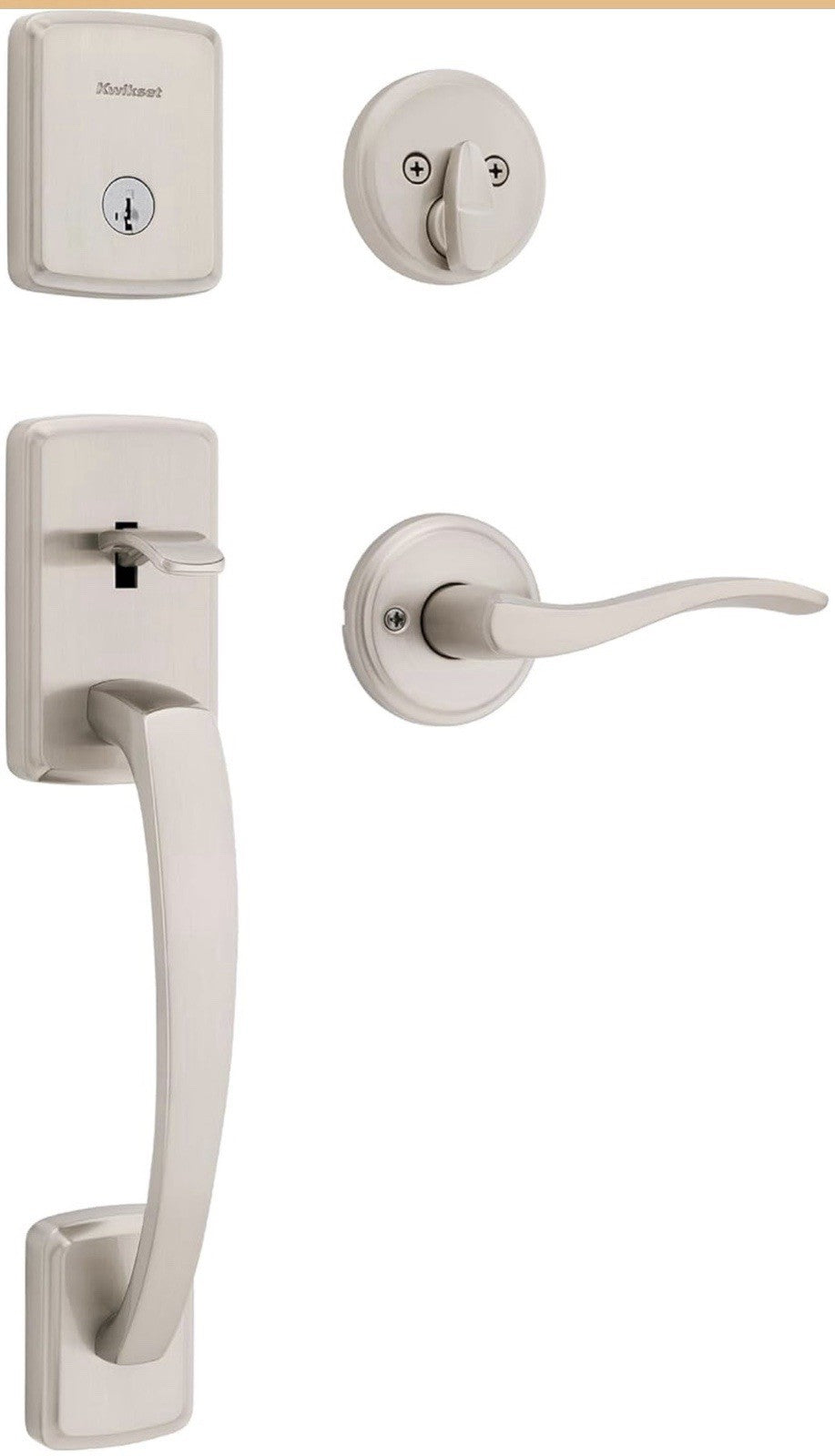 Kwikset Brentford Front Door Lock Handle and Deadbolt Set,: With Deadbolt