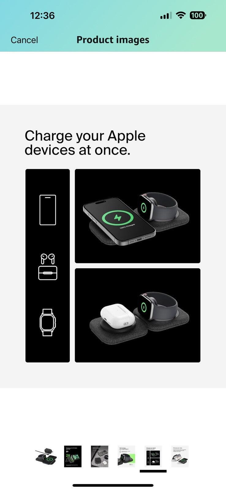 Belkin 2-in-1 Magnetic Charging Travel Pad 15W - MagSafe-Compatible