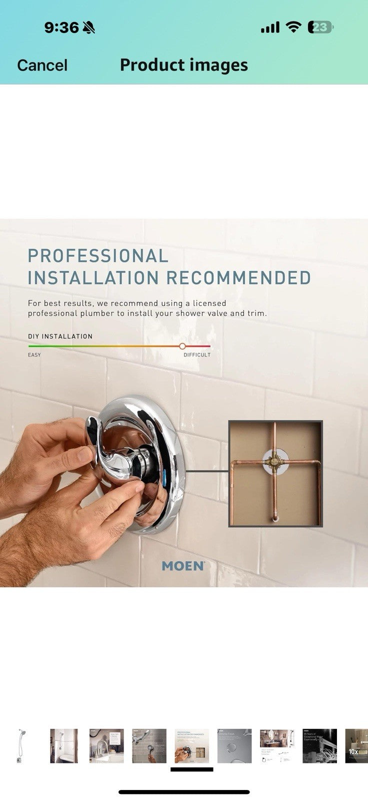 Moen Ronan Chrome Single-Handle Modern Shower Faucet with Square 