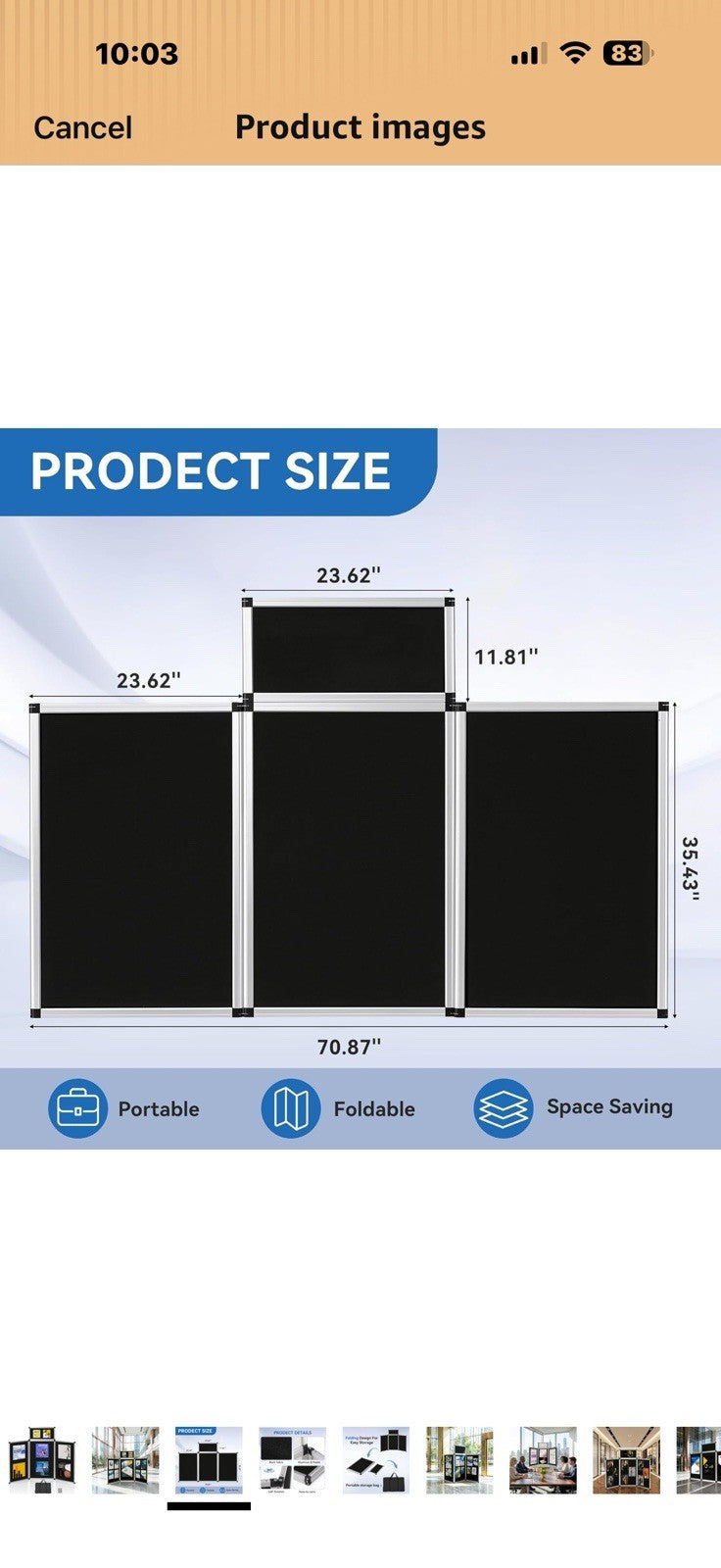 LITTLE TREE 3+1 Panel Trade Show Presentation Board, 70.8" x 35.4" Portable