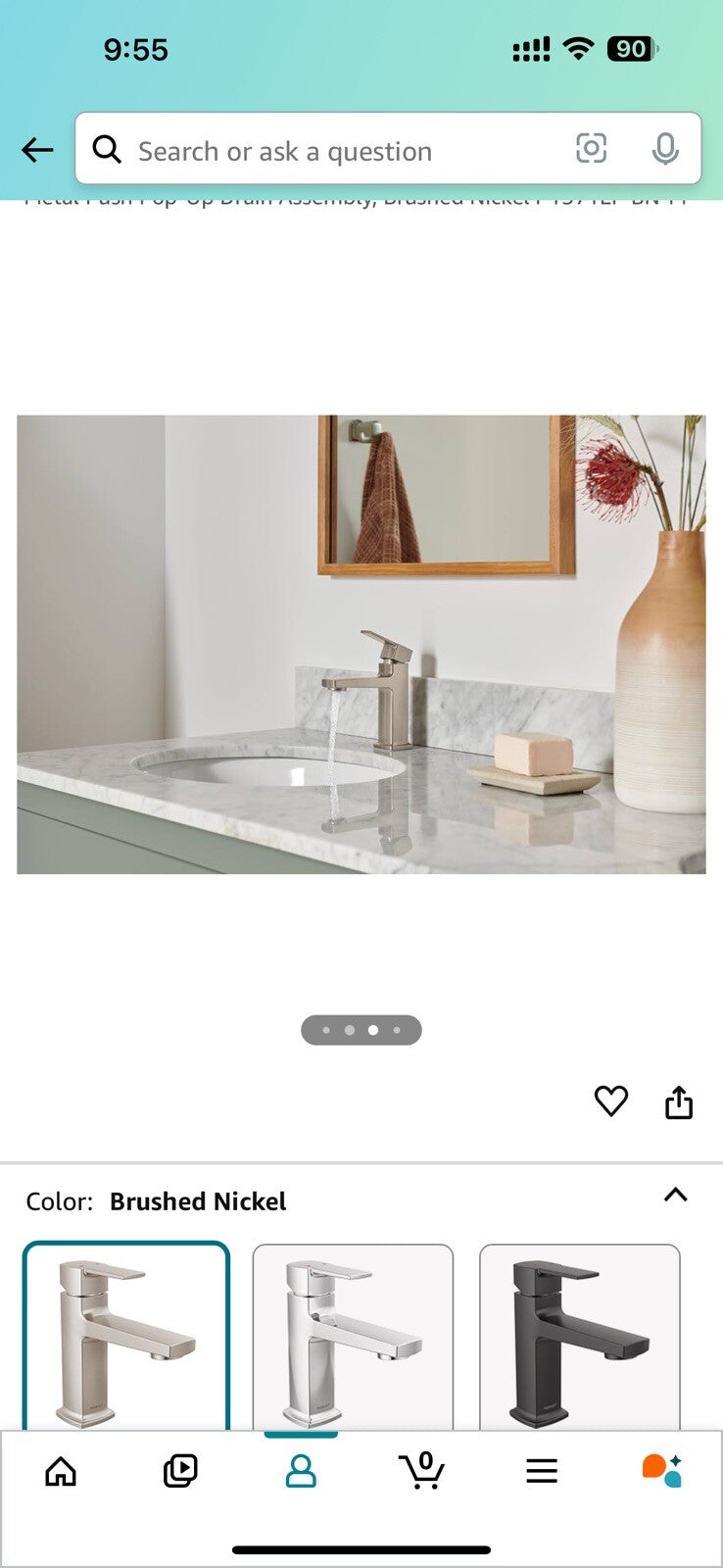Peerless Ezra Single Hole Bathroom Faucet, Brushed Nickel Bathroom Sink 