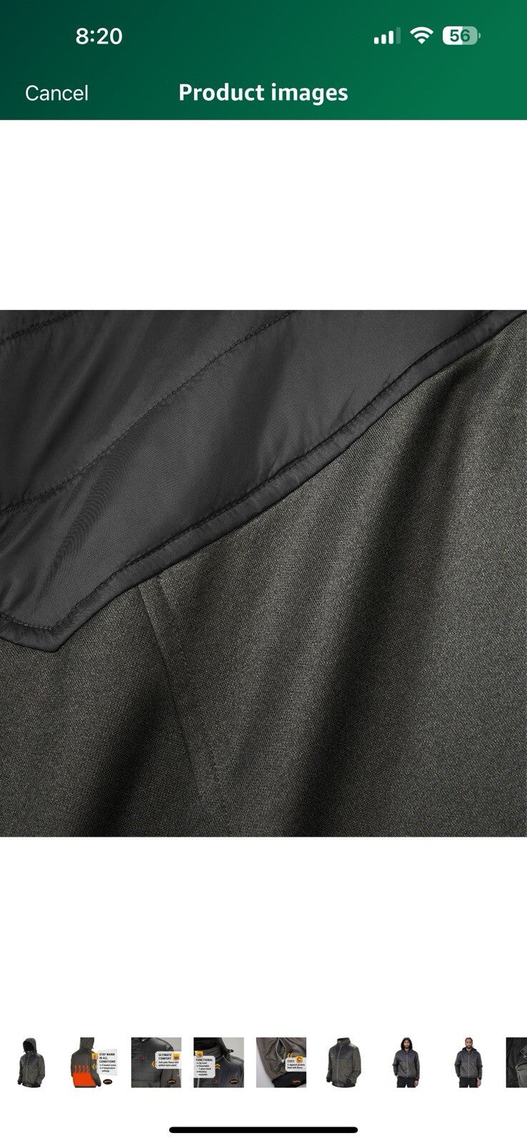 Pioneer Men's Heated Fleece Hooded Jacket with Detachable Hood - XL