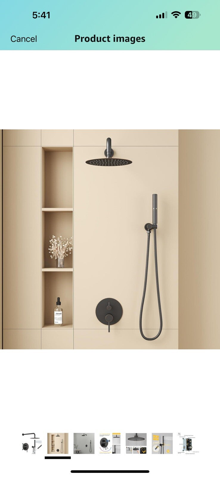 BESy Shower System with 10 Inch Round Rain Shower Head and Handheld Wall