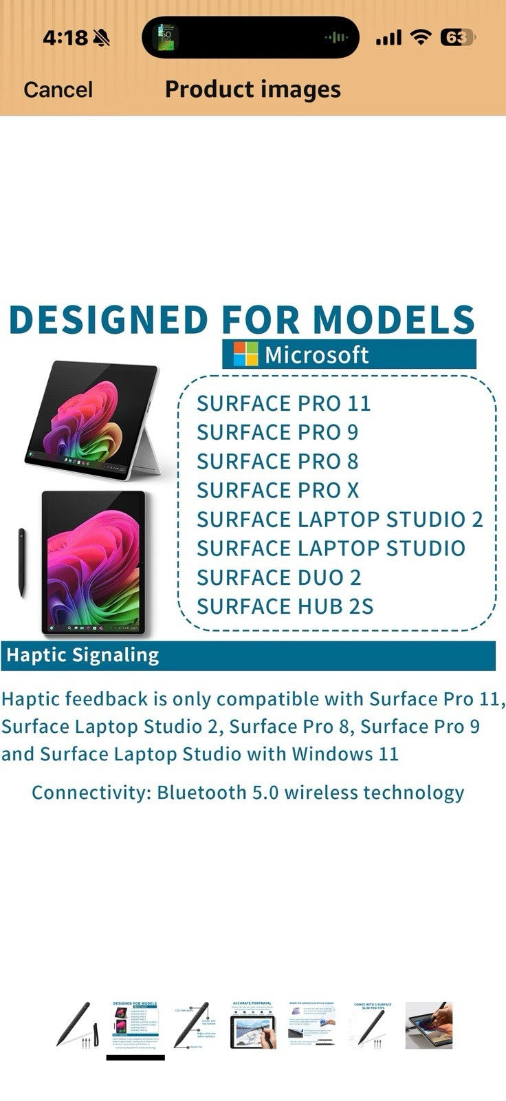 Surface Slim Pen 2 Matte - Bluetooth 5.0 Connectivity - 4,096 Points of Pressure