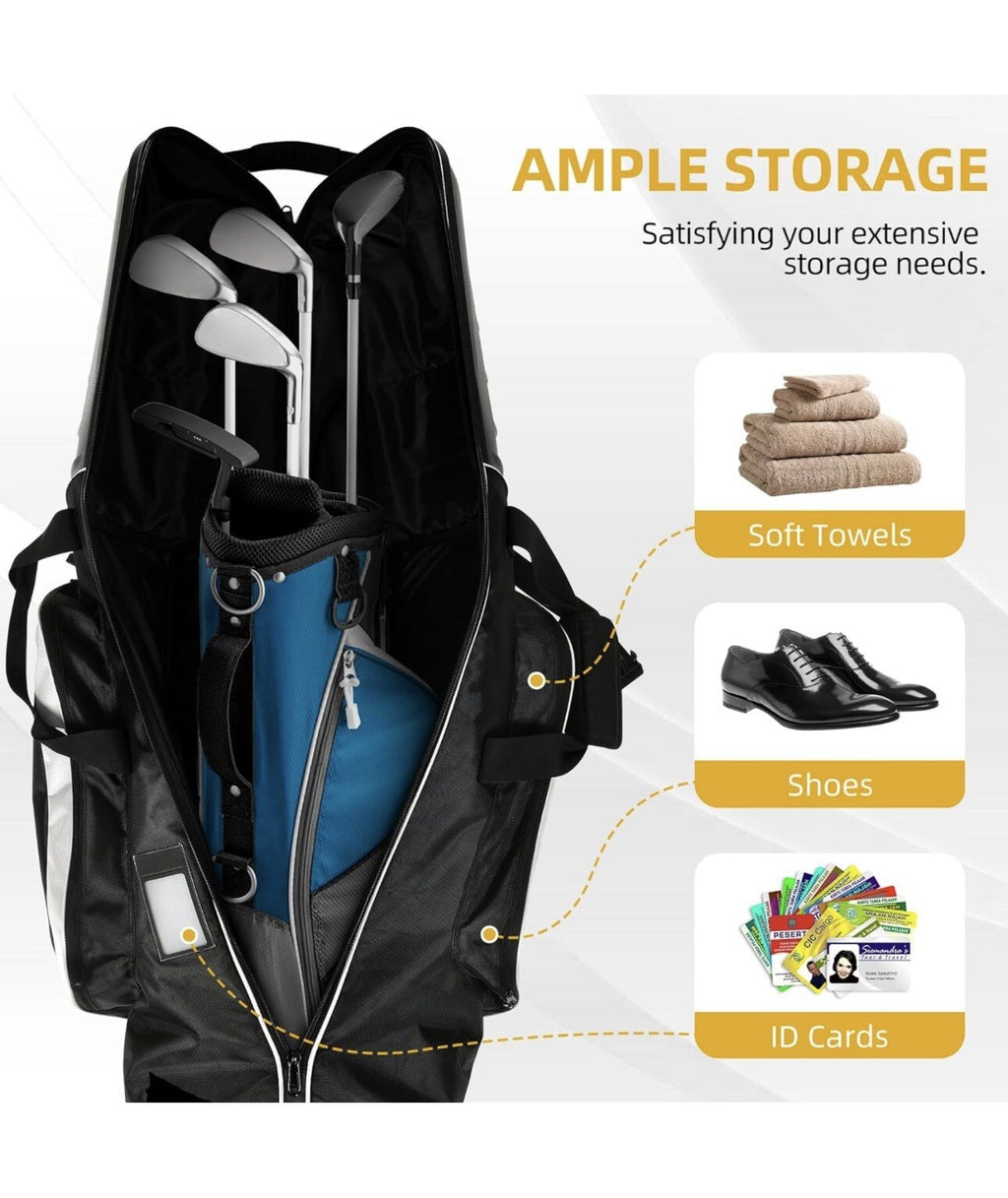 DWVO Golf Travel Bags for Airlines with Wheels, Durable Top to Protect Clubs