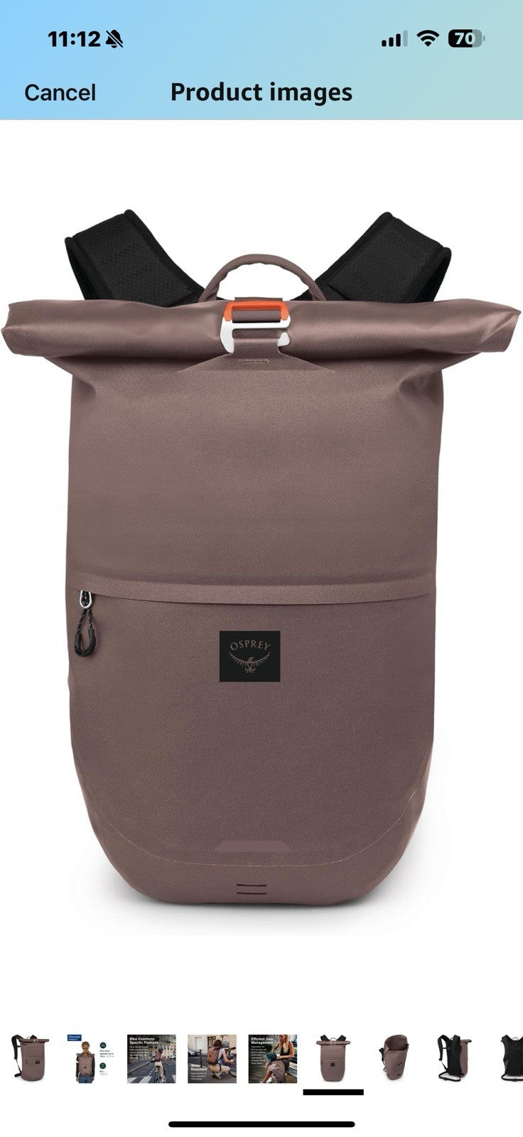Osprey Metron 25L Waterproof Commuter Bike Backpack, Magma Brown