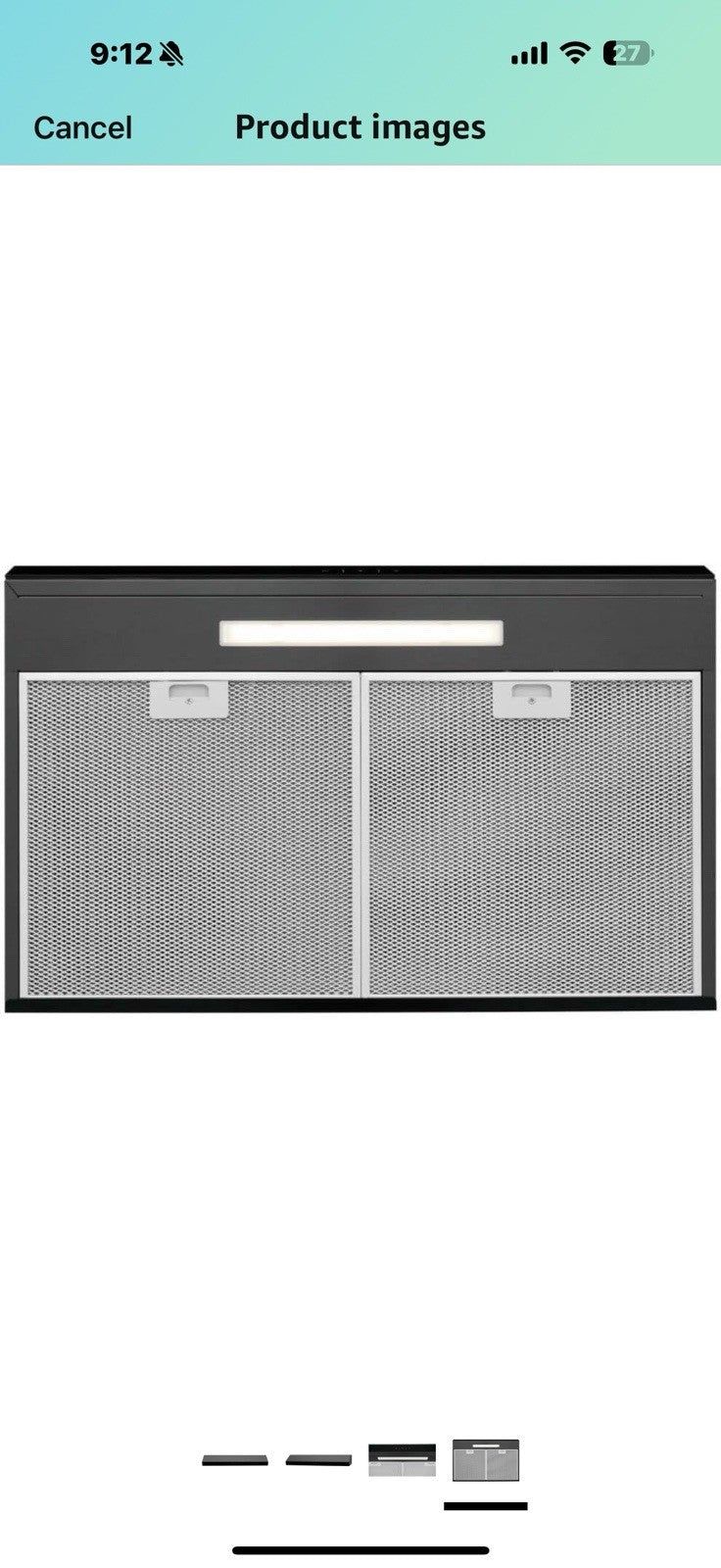 Frigidaire Undercabinet 30" Ventilation Hood 330 CFM in Black Stainless Steel