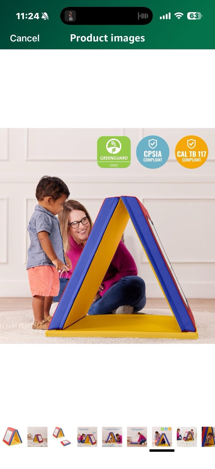 ECR4Kids SoftZone Folding Floor Mirror, Sensory Toy, Assorted 