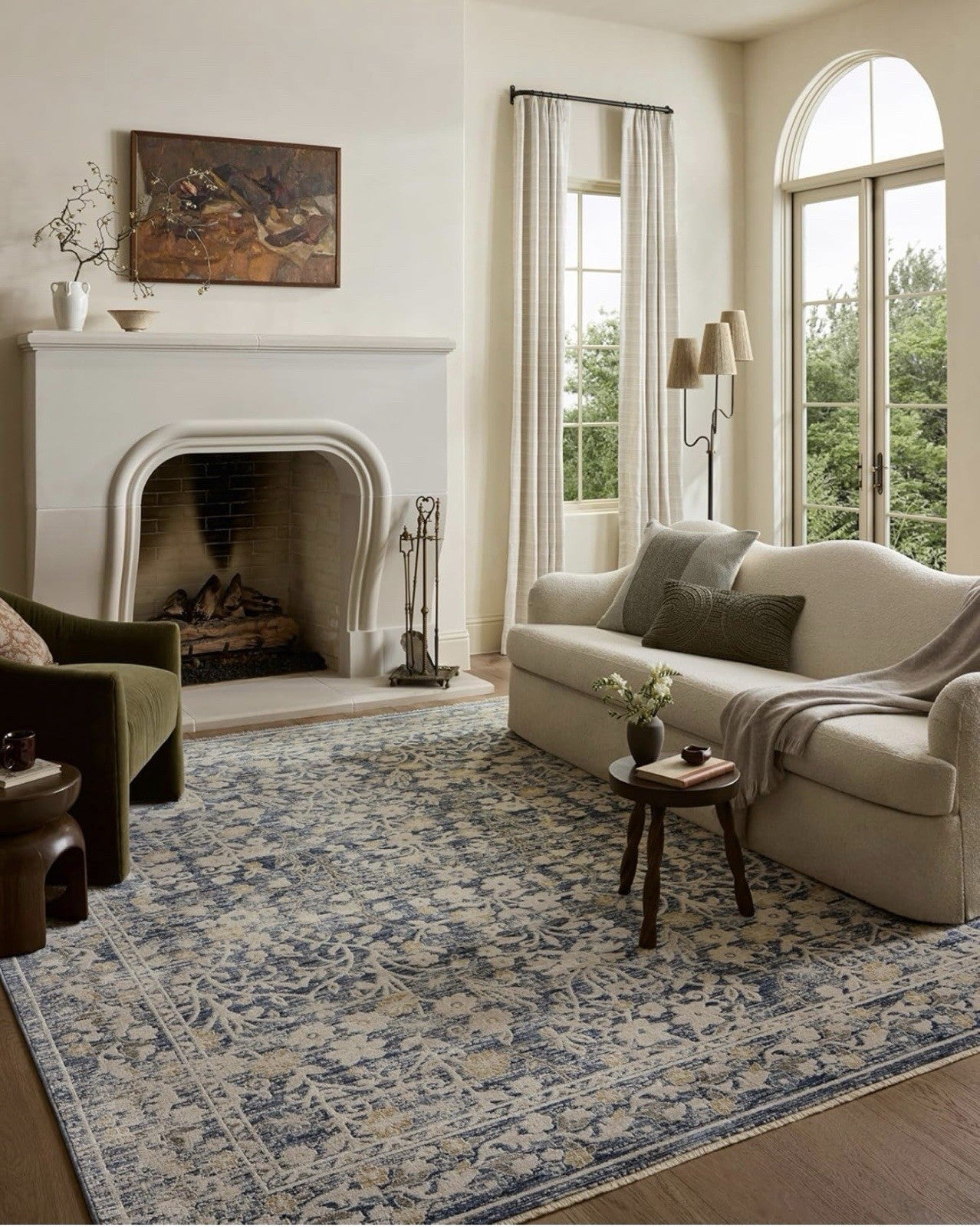 Loloi Clarisse Collection CLS-05 Blue/Beige 7'-10" x 10'-2" Fringe Area Rug