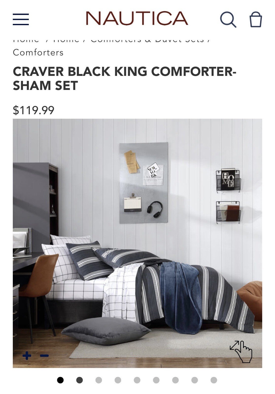 Nautica CRAVER BLACK KING COMFORTER-SHAM SET