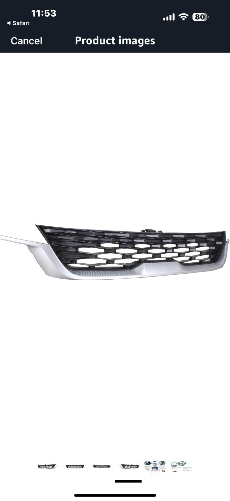Front Grille Compatible with 2021 Kia Seltos EX/Nightfall/S/SX with Chrome