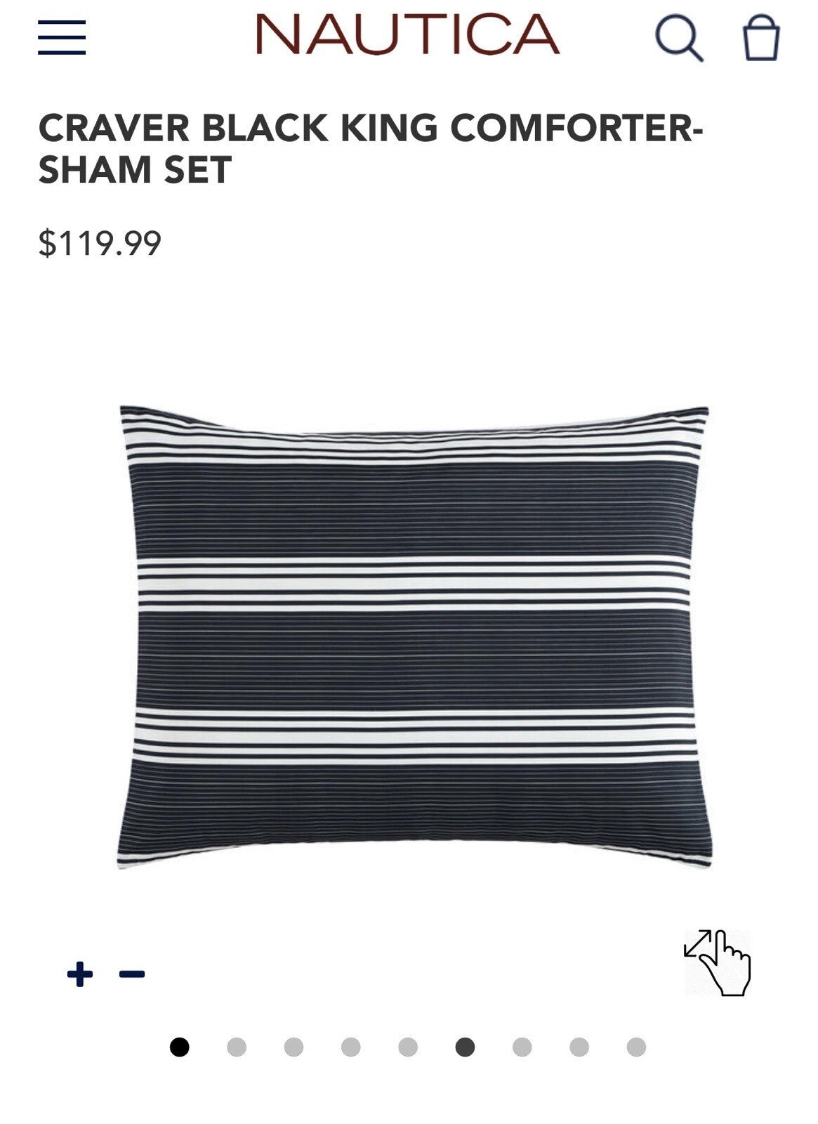 Nautica CRAVER BLACK KING COMFORTER-SHAM SET