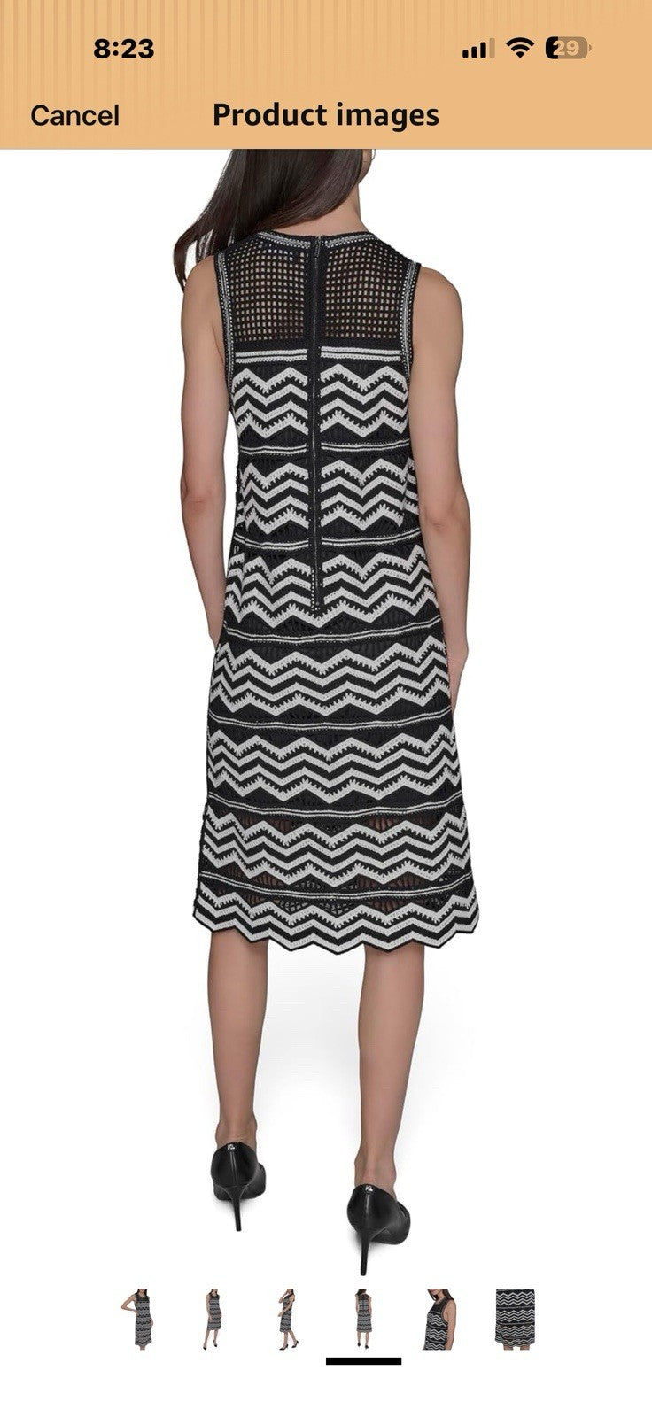Karl Lagerfeld Womens Soft Everyday Chevron Sweater Dress Large