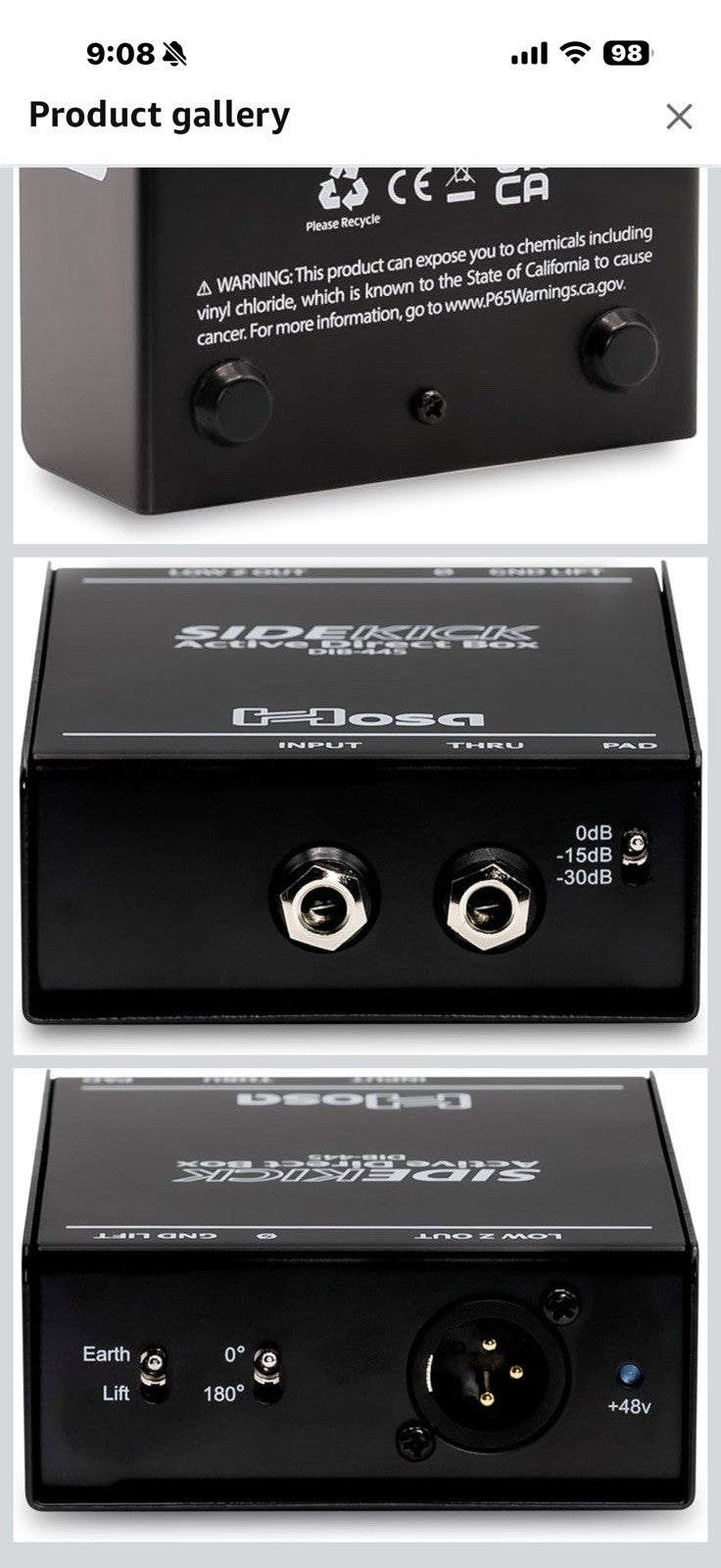 Hosa DIB-445 SideKick Active Direct Box