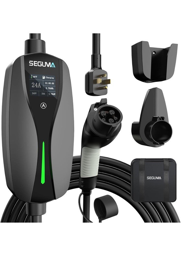 NEMA 14-30 Level 2 EV Charger, Electric Vehicle Portable Charger with 24A 240V