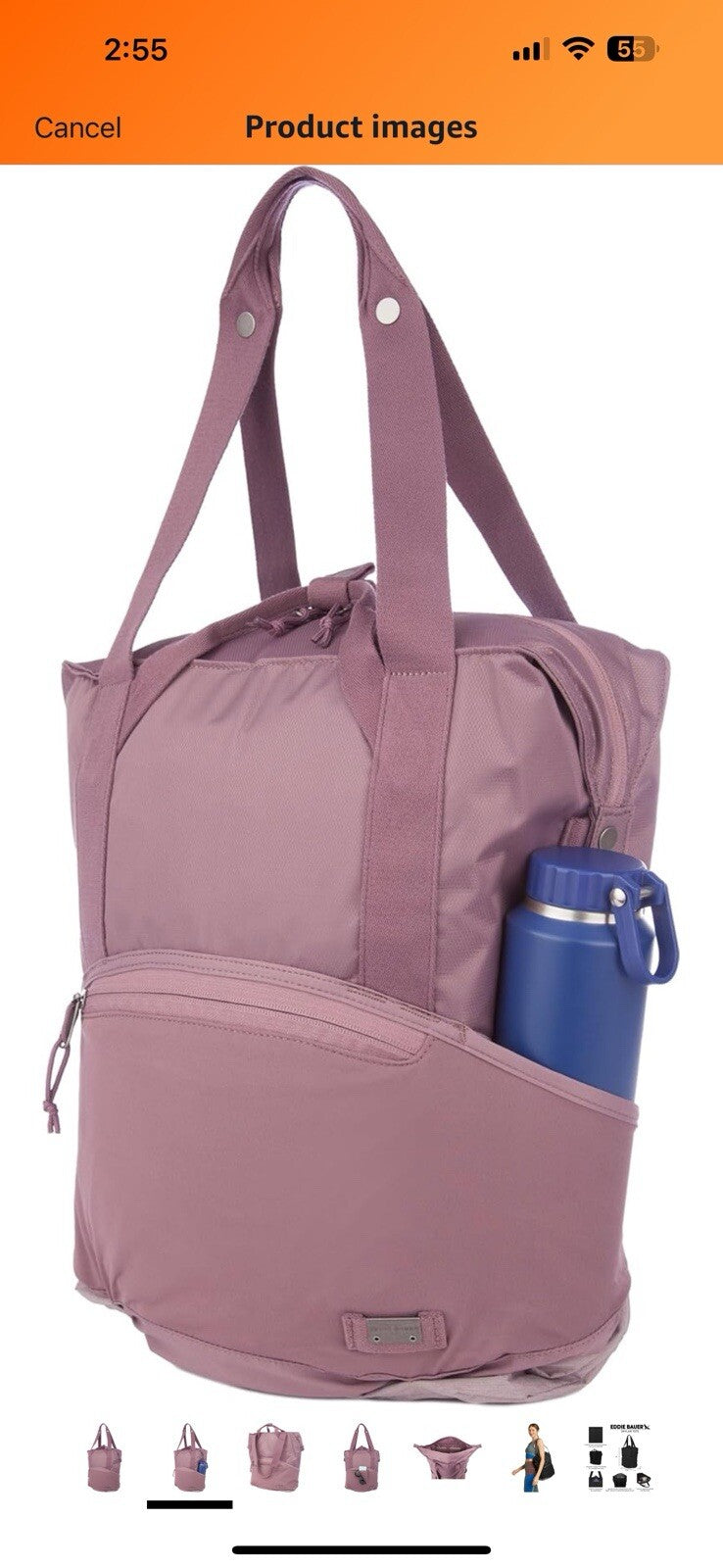 Eddie Bauer 25L Skylar Tote Bag with Secure Laptop Compartment and Mesh