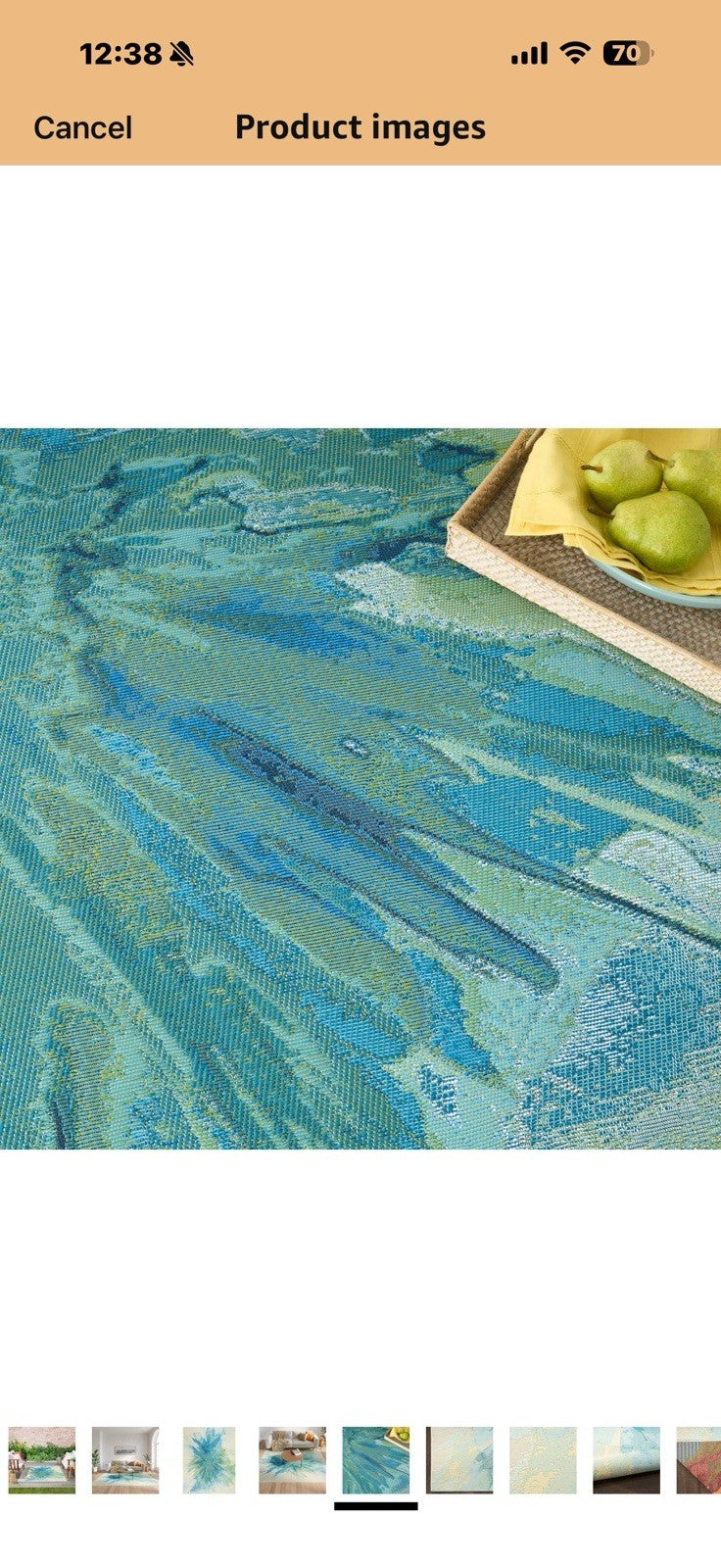 Nourison Home Color Splash Ivory Blue 5'3" x 7'3" Area Rug - Easy Clean, 