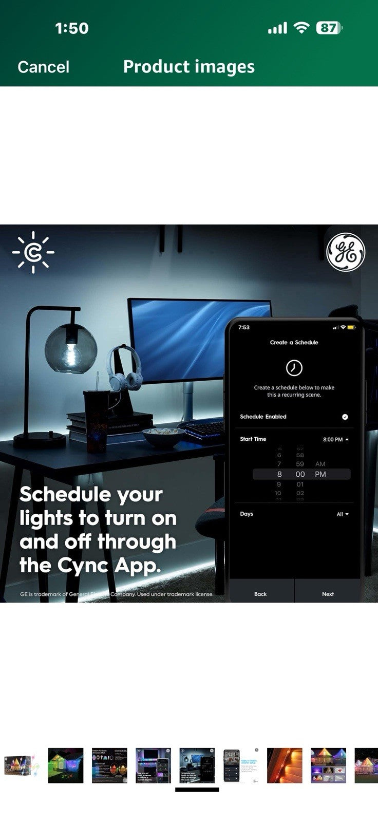 Cync Dynamic Effects Outdoor Smart Eave Lights 100ft