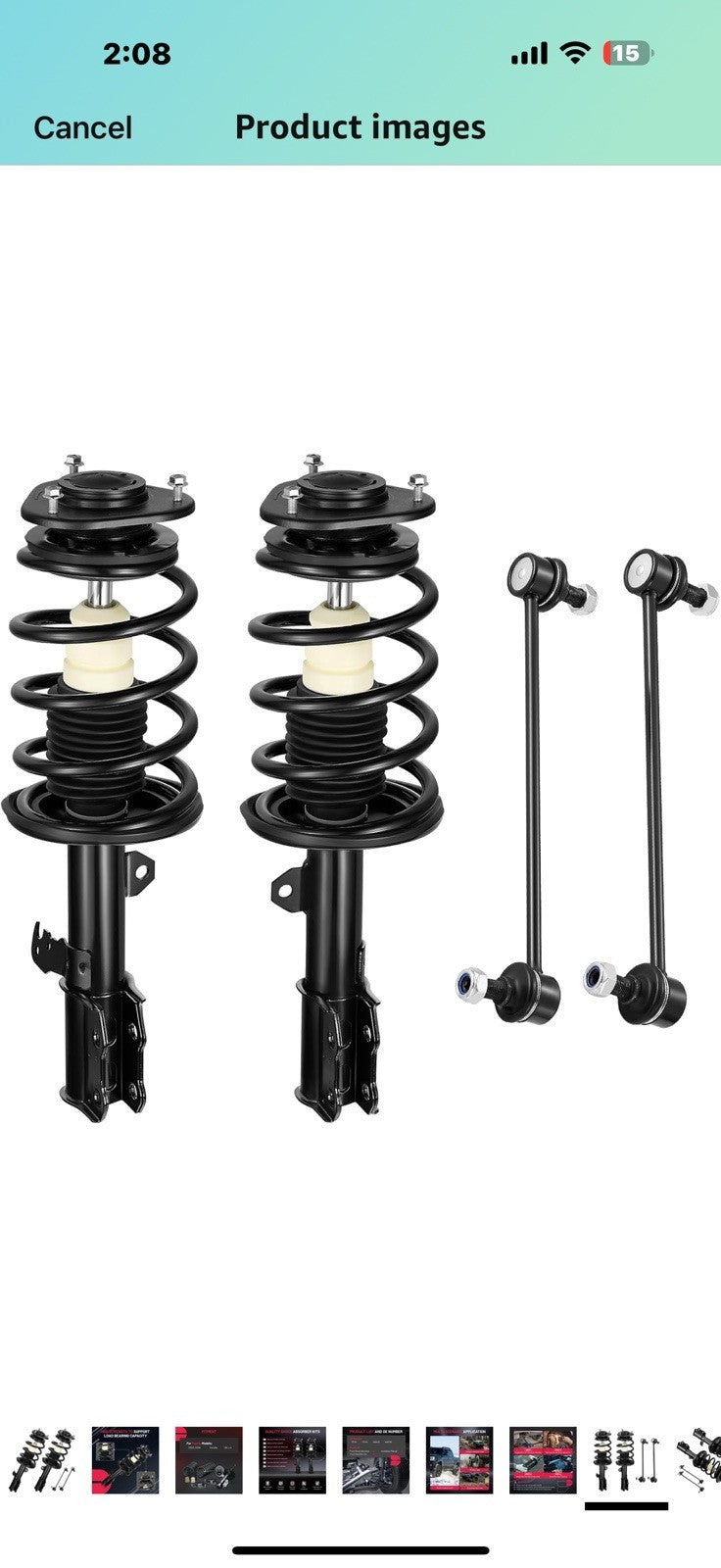BDFHYK 2PCS Front Shock Absorbers and 2PCS Front Balance Bar Absorber kit