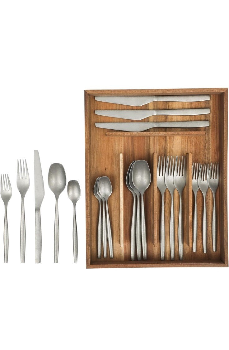 20 Piece Stone Washed Flatware 18/10 Stainless Steel Silverware