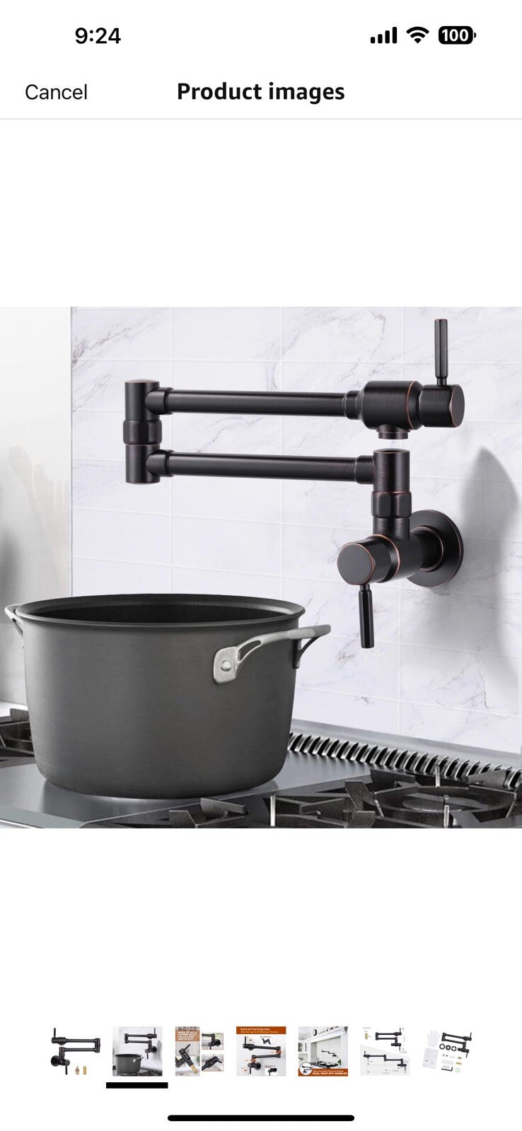 ALEASHA Solid Brass Made Oil Rubbed Bronze Pot Filler Faucet, Wall Mount Fauc...