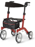 Medline European Style Lightweight Rollator with Backrest – Strong,