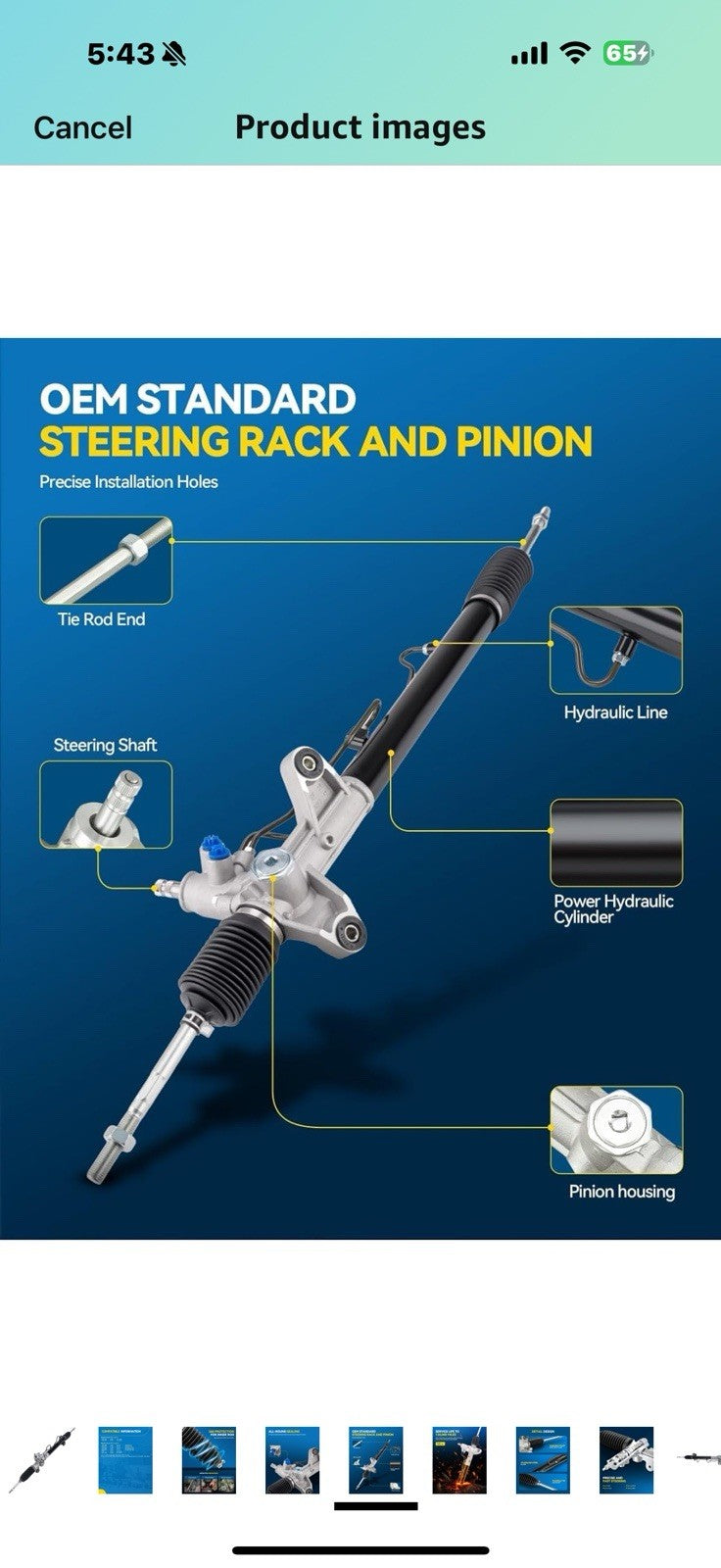 PHILTOP Power Steering Rack and Pinion Compatible with Toyota Camry 