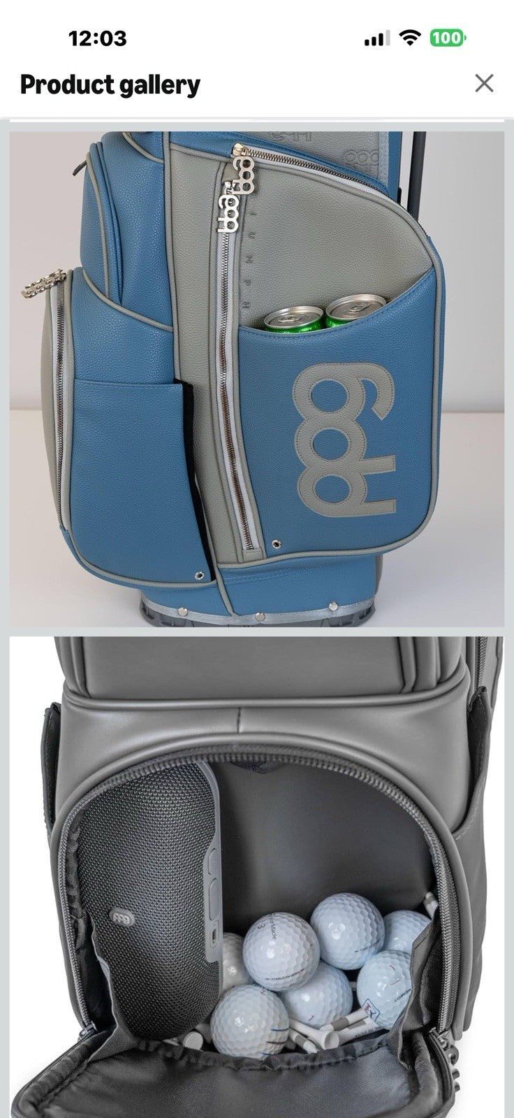 PPG Pin Point Golf Triumph Series Leather Stand Bag, 7-Way Club Divider,